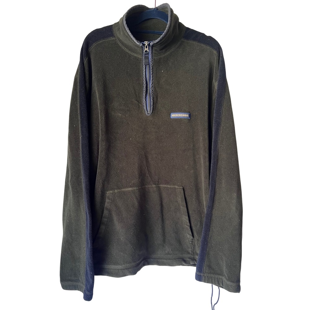 Vintage Abercrombie & Fitch Mens XL Quarter Zip Fleece Pullover Y2K